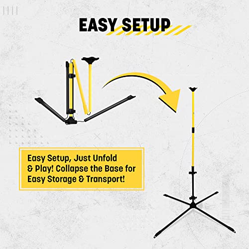 Kan Jam Disc Toss Game - Black/Yellow, Plastic - Snap-Together Setup for Outdoor Games - Steel Poles & Wide Bases for Yard Fun - Portable Carry Bag for Beach Activity & Family Outdoor Fun