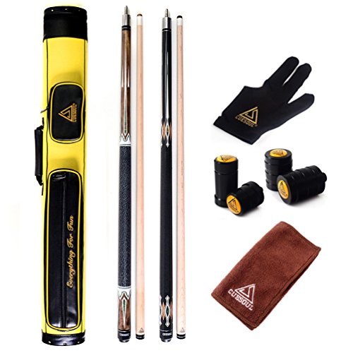 CUESOUL 19oz Pool Cue Sticks with Hard Pool Cue Case - color: E101-E206