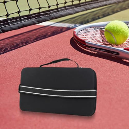 Hard Shell Pickleball Racket Bag, EVA Shock-Resistant Case for 2 Paddles and 4 Balls, Portable Storage with Adjustable Strap for Tennis and Table Tennis - size: black