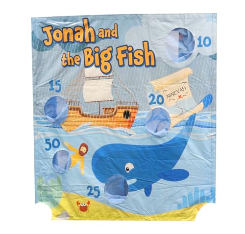 TentandTable Replacement Air Frame Game Panel | Ball and Bean Bag Toss Panel with Net | Use with Air Frame Game | for Backyards, Carnivals, Schools, Birthday Parties - color: Jonah and the Big Fish