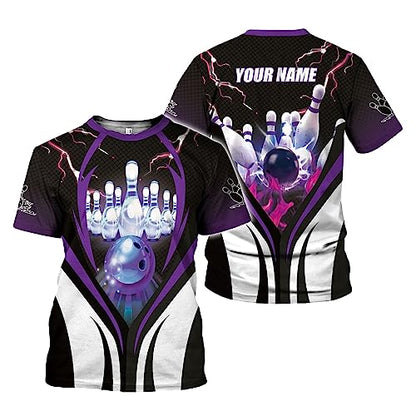 Rivelus Personalized Name Bowling Shirts for Men and Women 3D, Bowling Shirts for Team Bowling, Bowling Shirts Gift - color: Blm22