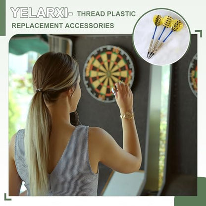 Plastic Dart Tip 2BA Thread Soft Tip Dart Accessory 30 Pack &Yellow/Green/Purple