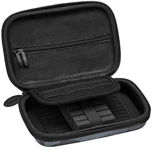 Casemaster Sentinel 6 Dart Case, Holds Extra Accessories, Tips, Shafts and Flights, Compatible with Steel Tip and Soft Tip Darts, Impact & Water Resistant Tactech Shell, Black Camo - color: Black Camo
