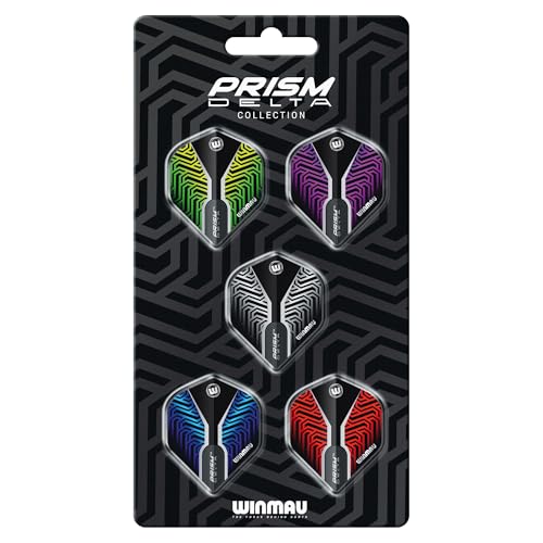 Winmau Dart Flight Collection - Standard Shape 100 Micron Dart Flights for Steel & Soft Tip Darts, Available in Multiple Designs & Styles, 5 Sets (15 Flights)