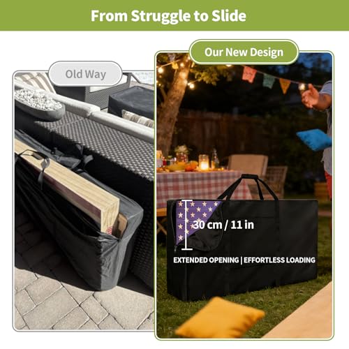 Cornhole Carrying Case,3' X 2' Cornhole Bag Carrying-Case,Weatherproof Cornholes Board Carrying Cases - Includes 2 Pockets & Padded Shoulder Strap(Tailgate Size) - size: 3' x 2' Tailgate Size