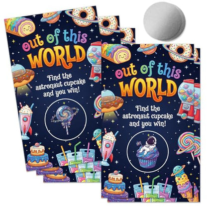 50 Pcs Out of This World Scratch off Cards, Funny Outer Space Theme Scratch Cards for Birthday Party, Lottery Group Reveal Games Activity Supplies, Galaxy Theme Party Supplies (Dark Blue) - color: Dark Blue