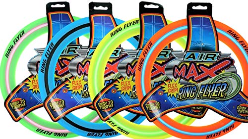 JA-RU Zooma Ring Flyer for Kids (4 Units) 11.2 Inch Orange Flying Disc Pool Toy & Beach Games. Outdoor Kids Play Equipment. Disc Golf Yard Games, Orange-1029-4s