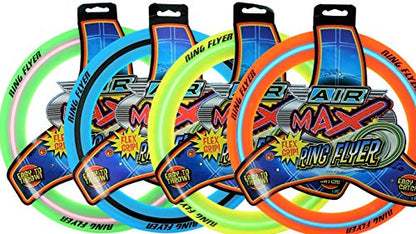 JA-RU Zooma Ring Flyer for Kids (4 Units) 11.2 Inch Orange Flying Disc Pool Toy & Beach Games. Outdoor Kids Play Equipment. Disc Golf Yard Games, Orange-1029-4s