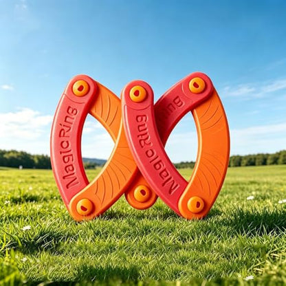 Soft Flying Disc, EVA Foam Foldable Boomerang Ring Toy with Whistling Sound Safe Outdoor Lawn Beach Pool Games Birthday Gift (Orange Red) - color: Orange Red