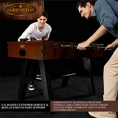 Barrington Foosball Multiple Styles Soccer Foosball Tables, Durable & Stylish Designs with Tabletop Sports Soccer Balls, Perfect for Family Game Rooms - style: 56 In. Allendale