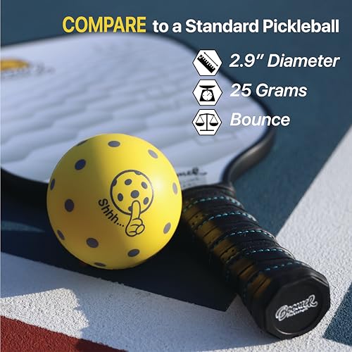 Quiet Foam Pickleballs | Great for HOA’s | Quiet Play in Noise-Sensitive Areas | Safe for Practicing Wall-Drills in Your Home or Office | Durable and Long Lasting | 100s of Smiles in Every Ball - style: 6-Pack