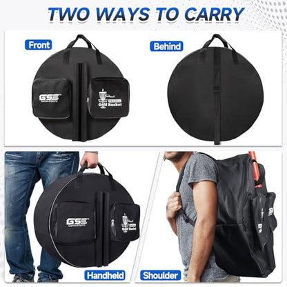 GSE Games & Sports Expert Disc Golf Basket Carrying Bag, Golf Frisbee Transit Bags, Portable Storage Bag for 12-Chain/24-Chain Golf Targets Basket