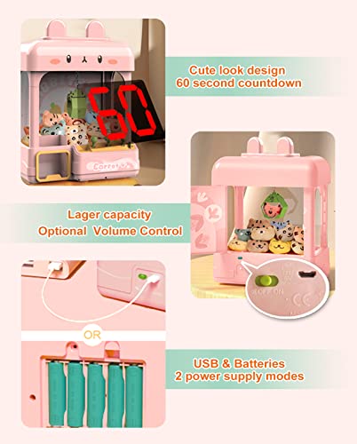cxjoigxi Large Claw Machine for Kids Adults with Prizes, Adjustable Sound & Light, Mini Vending Machine, Electronic Arcade Crane Game, Candy Dispenser Toy for Girls Birthday Gifts - Bunny
