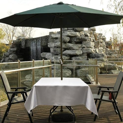 Melaluxe Spring/Summer Wrinkle-Free Waterproof Outdoor Tablecloth with Umbrella Hole and Zipper,60-Inch-by-84 Rectangle, Silver, Seats 6 to 8 People - color: Silver, size: 60" x 84" (Rectangular)
