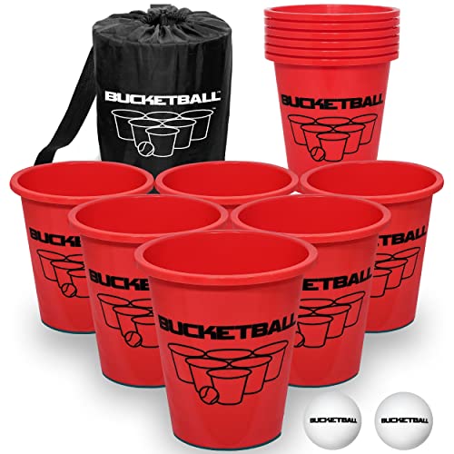BucketBall | Original, Largest & Most Durable Brand | Supports USA Jobs | Ultimate Outdoor & Tailgate Game | Perfect for Beach, Pool, Lawn, Yard, Camping - color: Giant Yard Pong Edition, style: Starter Pack