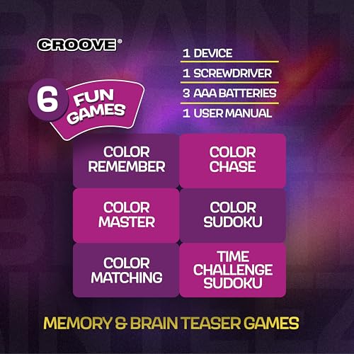 Croove Brain Teasers & Memory Game, 6 Fun Games for Kids, Cool Stocking Stuffers Toys, Best Activities for Boy, Gift Ideas for Boys & Girls Ages 6-8 9 10 11+ Year Old
