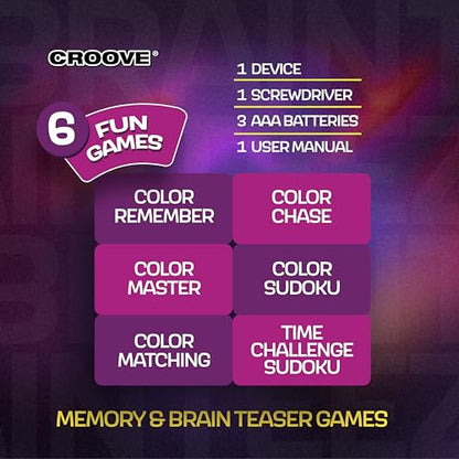 Croove Brain Teasers & Memory Game, 6 Fun Games for Kids, Cool Stocking Stuffers Toys, Best Activities for Boy, Gift Ideas for Boys & Girls Ages 6-8 9 10 11+ Year Old