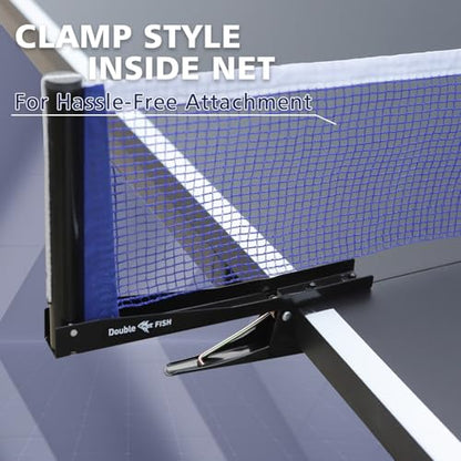9FT Professional MDF Indoor Ping Pong Table with Quick Clamp Table Tennis Net and Post Set - 10 Minute Easy Assembly - Tournament Quality - Foldable with Single Player Playback Mode - color: Black, size: Small