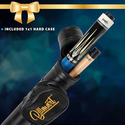 Billmart Pool Cue Stick, Low Deflection Shaft Billiard Cue Sticks with Hard Case, 13mm Pool Table Sticks Queue, 19-21 oz Professional Pool Stick - color: BM-PRO03, size: 19 ounce