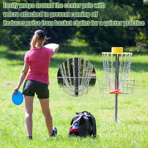 Arrowbash 2 Pcs Disc Golf Basket Silencer Disc Sports Sound Proof Basket Quieter Portable Golf Accessories Targeting Stripes for Putting Practice Target Game
