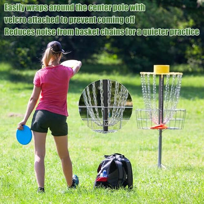 Arrowbash 2 Pcs Disc Golf Basket Silencer Disc Sports Sound Proof Basket Quieter Portable Golf Accessories Targeting Stripes for Putting Practice Target Game