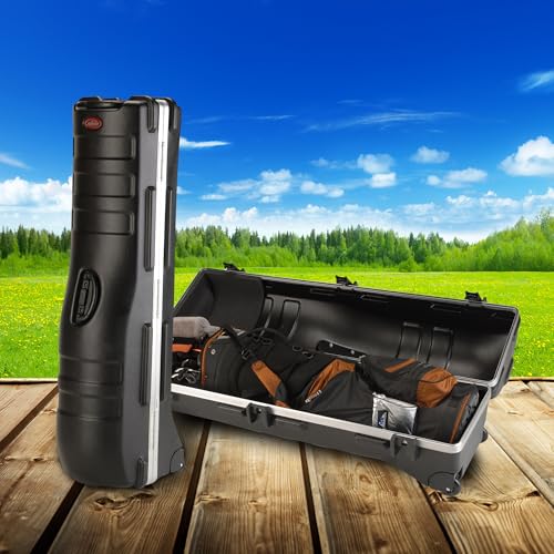 SKB Staff ATA Hard Shell Plastic Golf Travel Case for Cart Bags with 2 Wheels - Heavy-Duty Rolling Club and Driver Carrier for Airline Transport, Impact-Resistant with TSA Locking Latches - size: Large