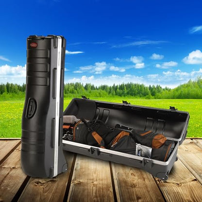 SKB Staff ATA Hard Shell Plastic Golf Travel Case for Cart Bags with 2 Wheels - Heavy-Duty Rolling Club and Driver Carrier for Airline Transport, Impact-Resistant with TSA Locking Latches - size: Large