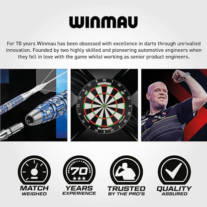 WINMAU Blade X Pro Zone Precision PVC Darts Mat with Integrated Raised Darts Oche Line - Full Length - Sleek Black Design - Professional Dart Accessories