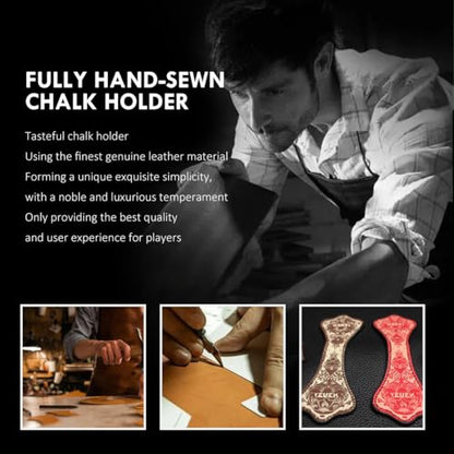 Leather Magnetic Chalk Holder,Portable Pool Cue Chalk Holder with Fixed Clip,Silent Chalk Holder Pool Billiards,Pool Cue Chalk Case for Square Pool Billiards Pool Table Accessories - color: Brown
