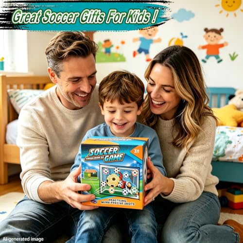 Soccer Ball Game Set for Kids: Indoor Outdoor Backyard Toss Soccer Goal Game with Balls - Sports Soccer Toys for Kids Boys for 3 4 5 6 7 8 Year Old - Birthday Gifts for Boys Girls Age 3-12
