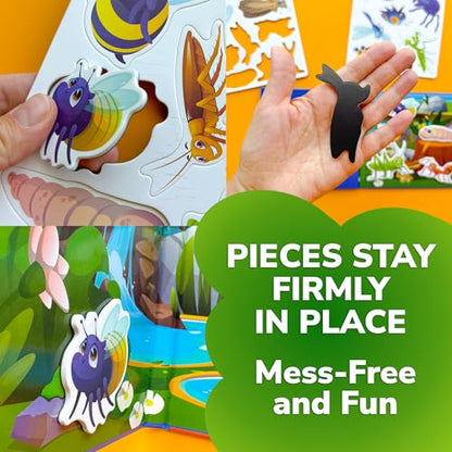 Quokka Travel Magnetic Puzzles for Toddlers 1-3 – 20+Pcs Bugs Game with Extra-Long Play Book – Fun Travel Game Toy for Kids Ages 3-5 – Strong Magnets for Car Activities – Fun Toddler Puzzle Ages 2-4 - color: 05. Blue