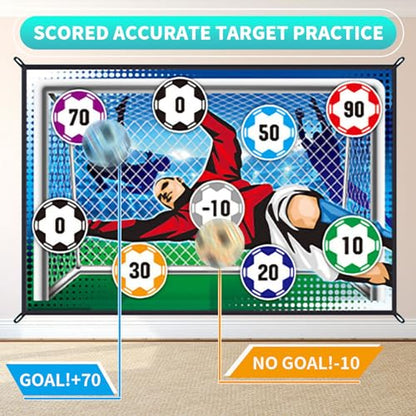 Soccer Ball Game Mat Set, Sticky Soccer Ball Indoor Target Toss Party Game, Sports Toys and Gift for Kids Boys Girls for 3 4 5 6 7 8 Year Old Boy Toys Birthday