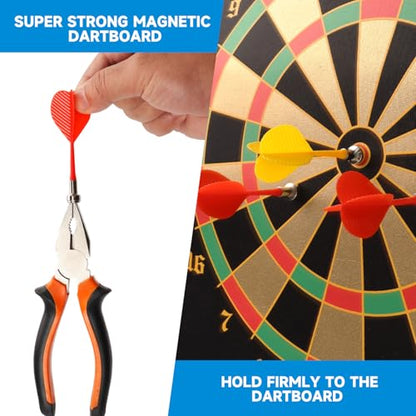 GSE Games & Sports Expert Double-Sided Magnetic Dart Board for Indoor/Outdoor. Magnetic Baseball/Dartboard Game Set with 6 Safe Darts