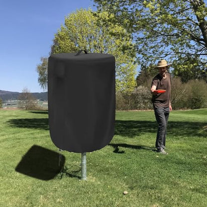 Disc Golf Basket Cover Outdoor Waterproof Chain Universal Flying Disc Golf Practice Basket Covers Dustproof Anti-UV 26" D x 35" H Black