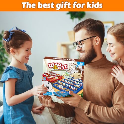 Classic Animal Guessing Board Game for Kids Ages 3 and Up – Who is It? – Two-Player Logic Deduction Game to Boost Cognitive Skills, Family Fun – Travel Friendly Educational Toy - style: Animal