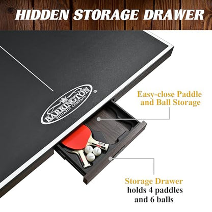 Barrington Table Tennis Multiple Style Ping Pong Tables with Metal Nets, Perfect for Family Game Rooms - style: 9 Ft. Fremont (w/Storage Drawer)