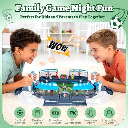 Mini Foosball Table for Kids, Tabletop Soccer Game with Light Up Scoreboard, Portable Family Party Game for Boys and Girls Ages 3-12