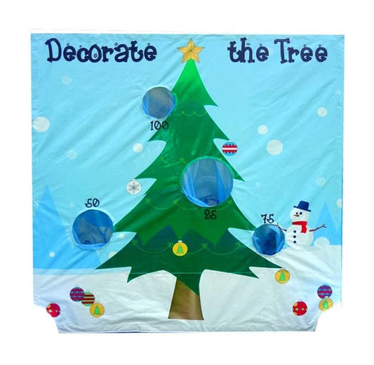TentandTable Replacement Air Frame Game Panel | Ball and Bean Bag Toss Panel with Net | Use with Air Frame Game | for Backyards, Carnivals, Schools, Birthday Parties - color: Decorate The Tree