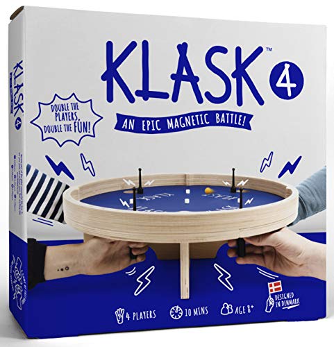 KLASK: The Magnetic Award-Winning Party Game of Skill - for Kids and Adults of All Ages That’s Half Foosball, Half Air Hockey - style: 4 Player