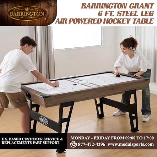 Barrington Billiards Air Hockey Table with Accessories, Perfect for Family Game Rooms | with Accessories - style: 6 Ft. Grant