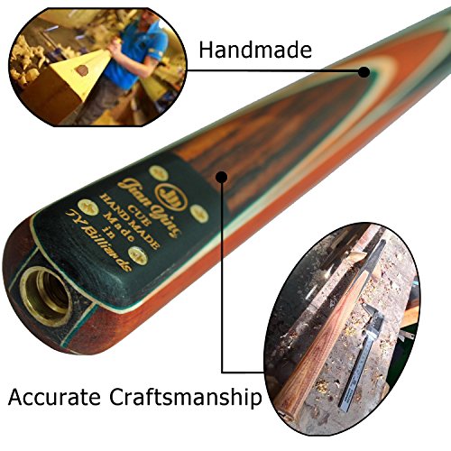 57" 3/4 Jointed Billiard/Pool/Snooker Cue Set 5 Face-Spliced Ash Shaft with A Leather Cue Case - color: T3SC69
