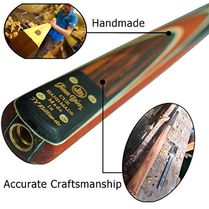 57" 3/4 Jointed Billiard/Pool/Snooker Cue Set 5 Face-Spliced Ash Shaft with A Leather Cue Case - color: T3SC69
