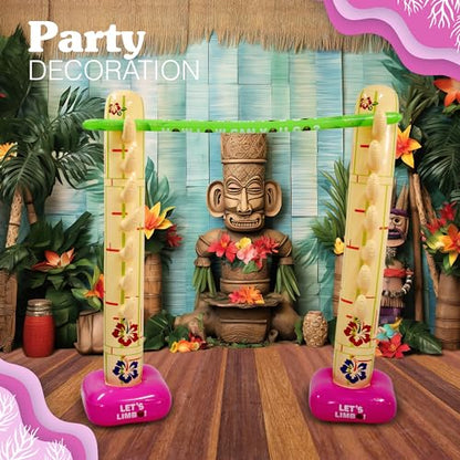 4E's Novelty Summer Inflatable Limbo Game Party Game for Kids Boys Girls Adults Tropical Inflatable Decoration for Indoor Outdoor Bithday Beach Pool Luau Game