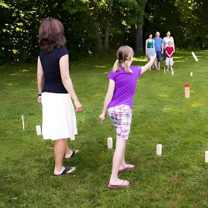 OLSA Kubb Outdoor Games Kubb Yard Games for Adults Family Viking Chess Lawn Game with Carrying Bag Giant Outdoor Toss Games for Backyard Beach Park Camping (Measuring Tape Included)