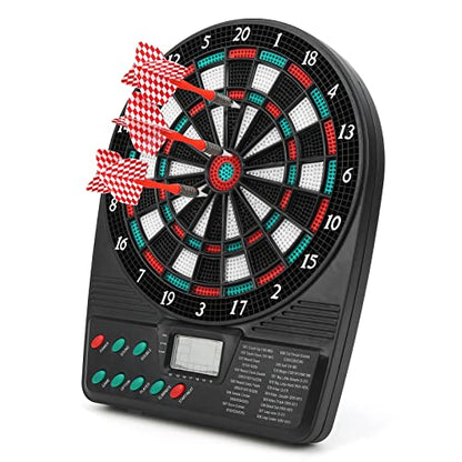Asixxsix Electronic Dartboard, Safe and Simple Clear LCD Scoring Display Digital Dart Board Soft Tip Dart Board with 21 Darts and Automatic Scoring for Adults Kids Families