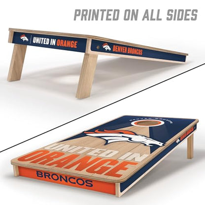 YouTheFan NFL 2' x 4' Slogan Series Professional Wood Cornhole Game - color: Denver Broncos