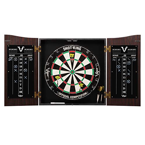 Viper Vault Dartboard Cabinet with Shot King Sisal Dartboard