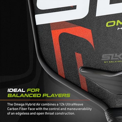 Selkirk Sport SLK Omega Pickleball Paddle | Edgeless Carbon Fiber - color: Ember, size: Max (All-Around Paddle)