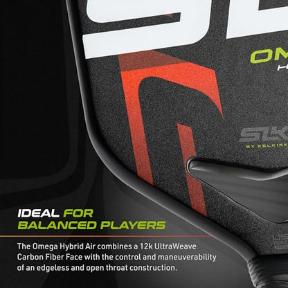 Selkirk Sport SLK Omega Pickleball Paddle | Edgeless Carbon Fiber - color: Ember, size: Max (All-Around Paddle)