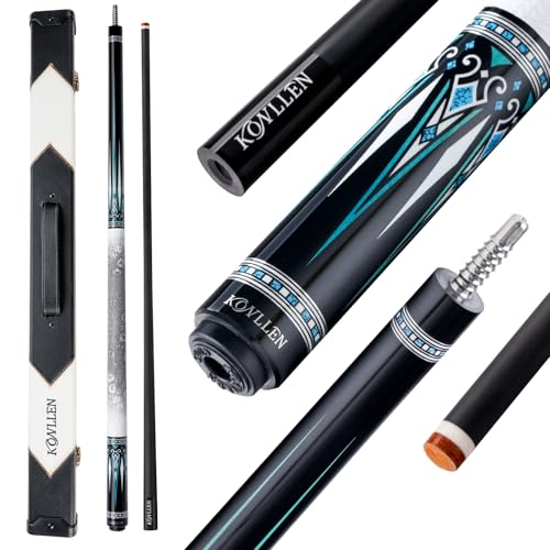 KONLLEN Carbon Fiber Pool Cue 2.0, 58-inch Low Deflection Billiard Stick for Adults with 12.5mm Tip and Pro Taper - color: 018 AK-15WF 2.0-white